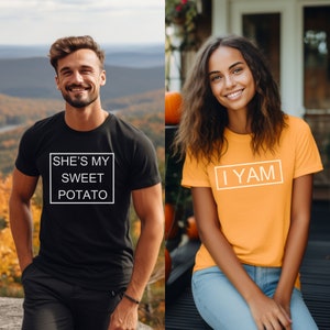 She&#39;s My Sweet Potato I Yam Matching Tees, Thanksgiving, Family, Couples, , Husband Wife, Best Friends Unisex Jersey Short Sleeve Tee