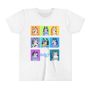 Kids' Blue y Tee - Fun Short Sleeve Shirt, Cartoon Kids Apparel, Unique Gift for Birthdays, Playdate Essentials, Bluey Fan Shirt