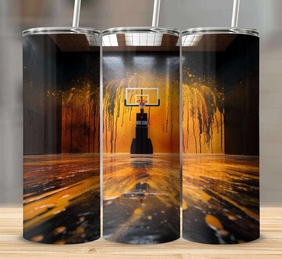 Slam Dunk Dreams Basketball Hoop Tumbler Wrap Sublimation Design