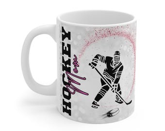 Koffiemok hockeymoeder: roze glitterontwerp, cadeau voor moeder