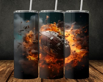 Football Tumbler Wrap: 20 oz Skinny Sublimation Design (Digital Download)