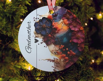 Peetmoeder bloemen metalen ornament, religieus cadeau