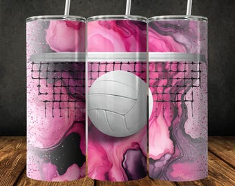 Wrap volleybalbeker: roze glitterontwerp (digitale download)