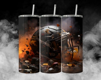 Capa para capacete de futebol americano: design de sublimação fina de 20 oz (download digital)