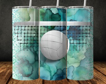 Wrap volleybalbeker: groen turkoois glitterontwerp (digitale download)