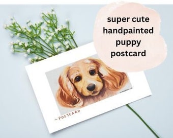 かわいい犬のポストカード、すぐに印刷してダウンロード可能、ギフトに最適、ペットの絵