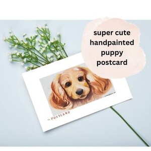 Carte postale mignonne de chien, téléchargement imprimable instantané, idéal pour offrir, peinture pour animaux de compagnie