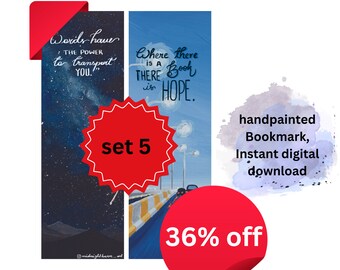 printable bookmark, handpainted, perfect gift, design, art, high quality 300dpi