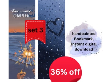high quality printable bookmark, artistic, handpainted, best for gifting