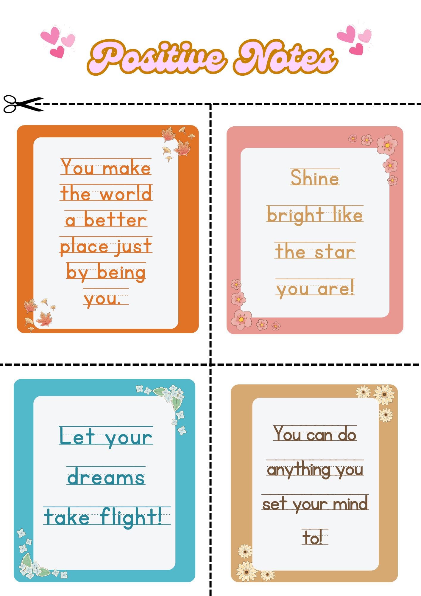 Positive Affirmation Notes: Kids' Confidence Boosters (printable) - Etsy