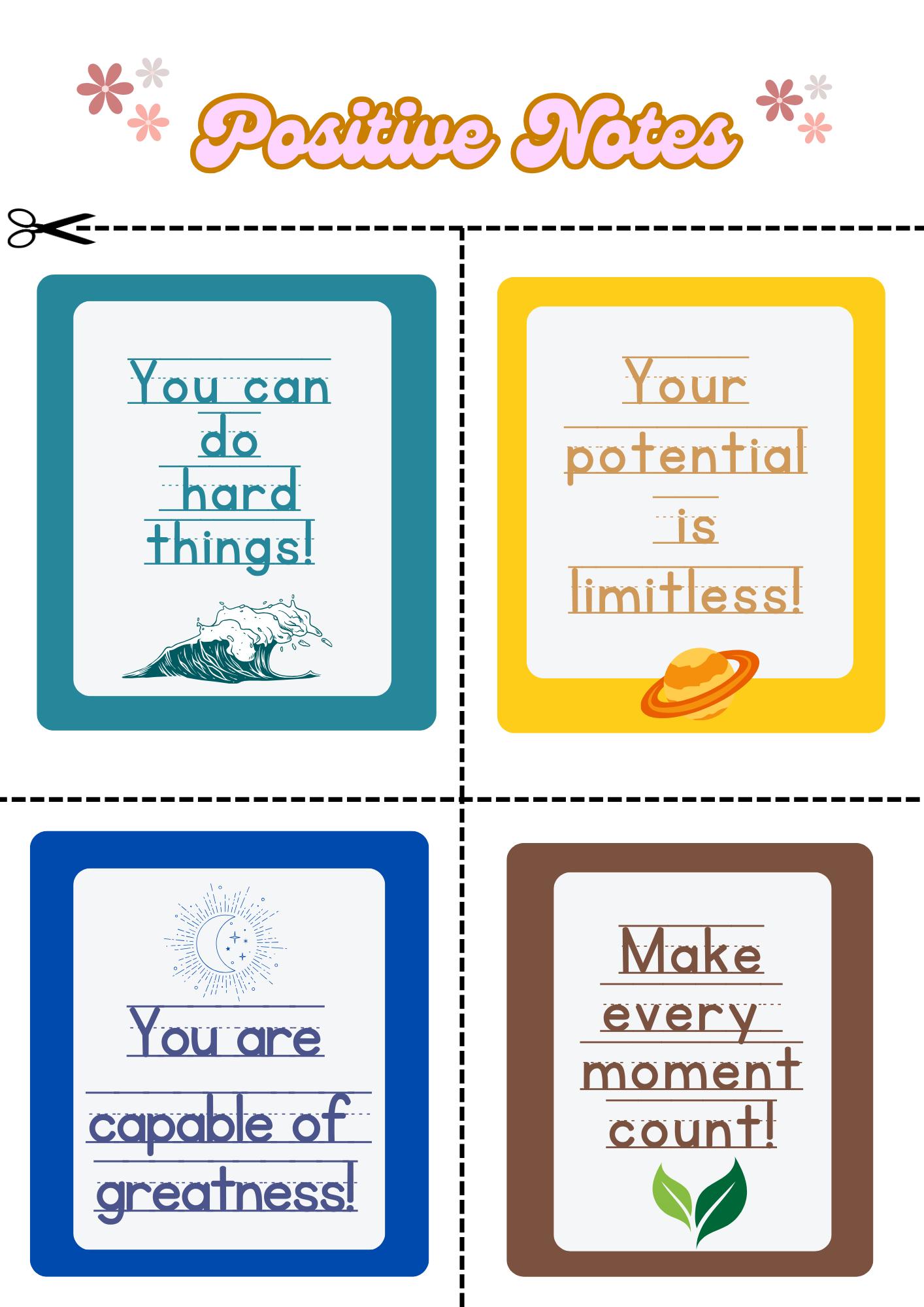 Positive Affirmation Notes: Kids' Confidence Boosters (printable) - Etsy