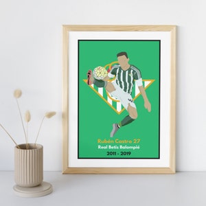 Illustrazione di Rubén Castro | Giocatori del Real Betis Balompié Legends | Real Betis Balompié | Calcio | Benito Villamarin