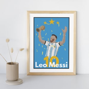 Leo Messi Digital Poster + Messi Mobile Wallpaper | Argentina World Cup Players | Messi World Cup | Soccer | Digital download