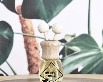 Oakmoss Car Diffuser: Earthy Amber Scent, Vent Clip or Hanging