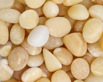 Tumbled Yellow Calcite Crystal Stone – Polished Solar Plexus Healing