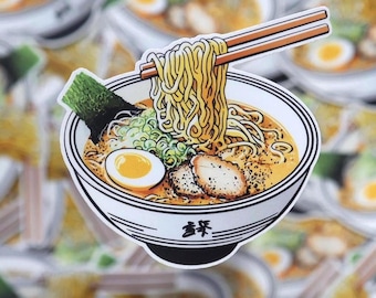 Kawaii Ramen Bowl Sticker | Waterproof Vinyl Decal
