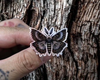 Lunar Moth Acrylic Pin: Celestial Insect Art - Nature Lover Gift