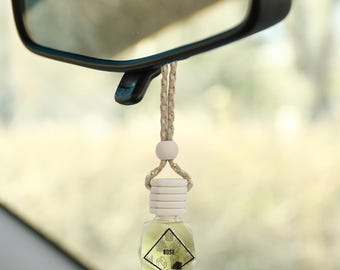 Rose Car Diffuser: Romantic Floral Vent Clip or Hanging Bottle
