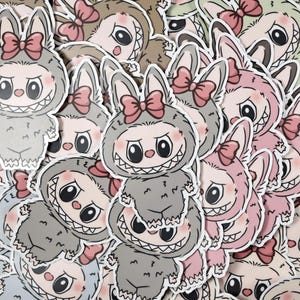Bunny Monster with Bow Sticker Set or Single, Sesame Bean, Green Grape, Lychee Berry, Toffee, Soymilk, Sea Salt Coconut, Chestnut Cocoa.