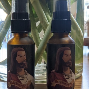 Holy Beard oil, organic, natural, vegan, beard oil, cinnamon, healing, cures beardruff, softens, promotes healthy growth, Christmas gift Dad