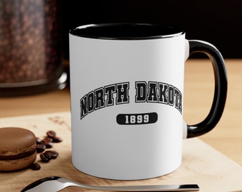 Two Tone North Dakota Mug, North Dakota Coffee Mug, North Dakota Coffee Cup, Ceramic Mug, Coffee Gifts, Coffee Lover Gift