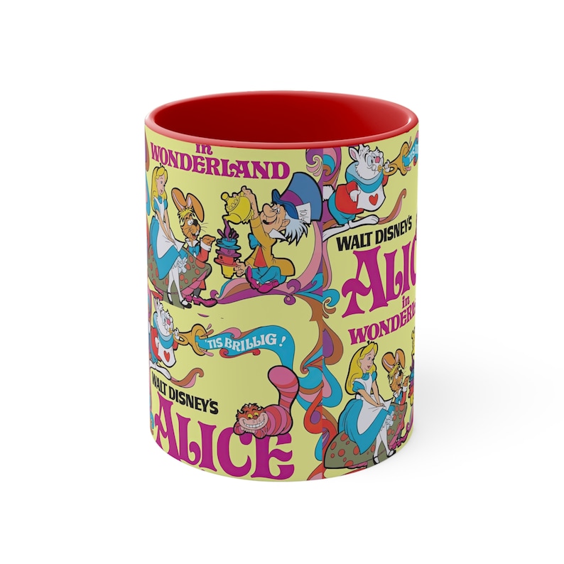 Alice in Wonderland Mug, Alice in Wonderland Coffee Mug, Disney Movie Mug, Coffee Cup, Ceramic Mug, Coffee Gifts, Coffee Lover Gift image 2