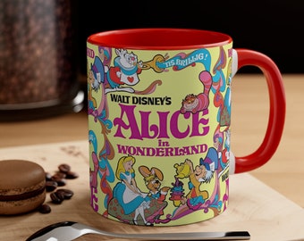 Alice in Wonderland Mug, Alice in Wonderland Coffee Mug, Disney Movie Mug, Coffee Cup, Ceramic Mug, Coffee Gifts, Coffee Lover Gift