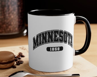 Two Tone Minnesota Mug, Minnesota Coffee Mug, Minnesota Coffee Cup, Ceramic Mug, Coffee Gifts, Coffee Lover Gift