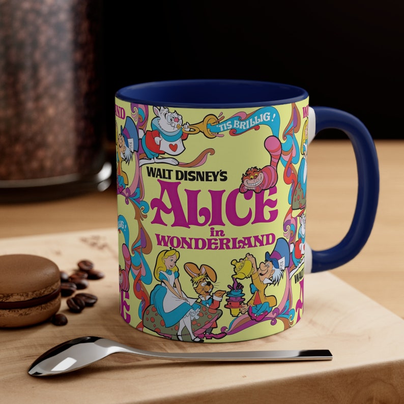 Alice in Wonderland Mug, Alice in Wonderland Coffee Mug, Disney Movie Mug, Coffee Cup, Ceramic Mug, Coffee Gifts, Coffee Lover Gift image 6