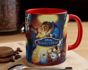 Beauty and the Beast Mug, Beauty and the Beast Coffee Mug, Disney Movie Mug, Coffee Cup, Ceramic Mug, Coffee Gifts, Coffee Lover Gift