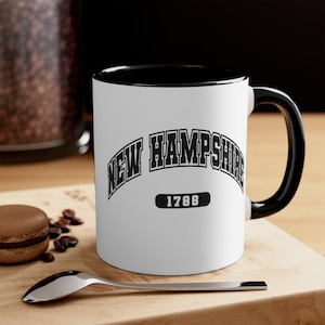 Two Tone New Hampshire Mug, New Hampshire Coffee Mug, New Hampshire Coffee Cup, Ceramic Mug, Coffee Gifts, Coffee Lover Gift