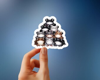 Adorable Frog Pyramid Sticker – Cute & Quirky Froggy Stack for Frog Lovers!