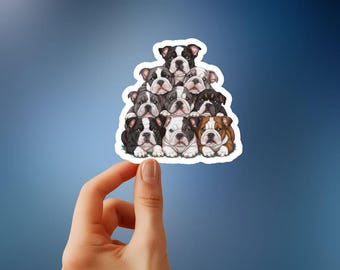 Adorable Miniature American Bulldog Sticker - Cute Dog Lover Gift, Perfect for Laptops, Water Bottles, Journals, and More
