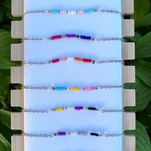 Pride Bracelet, Beaded Chain Bracelet, LGBTQ+ Pride Jewelry