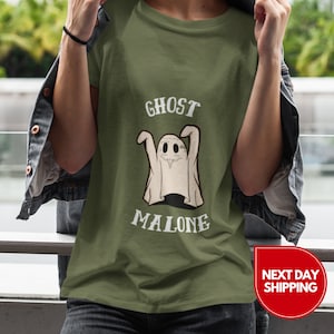 Ghost Malone Halloween T-Shirt, Unisex Halloween Shirt, Cute Ghost Shirt, Post Malone Shirt, Ghost Shirt, Spooky Shirt, Ghost Face