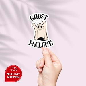 Pegatina de Halloween de Ghost Malone, pegatina de Post Malone, pegatina de fantasma lindo, pegatina de tarjeta de crédito, pegatina de caja de teléfono, pegatina de botella de agua