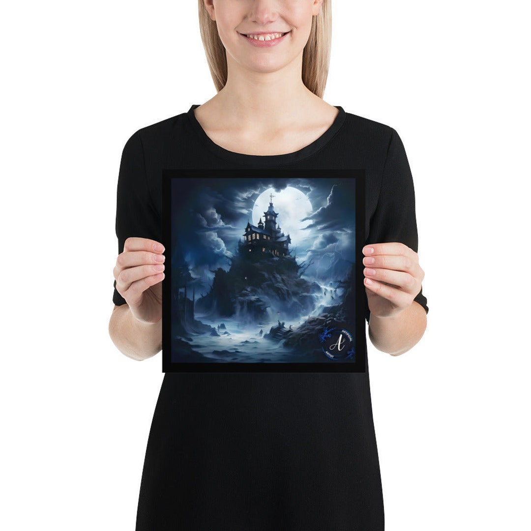 Misty Mansion Poster Etsy