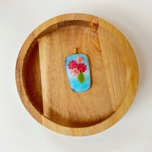 Flowers on Blue Pendant