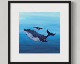 Humpback Whale Mother and Baby Print