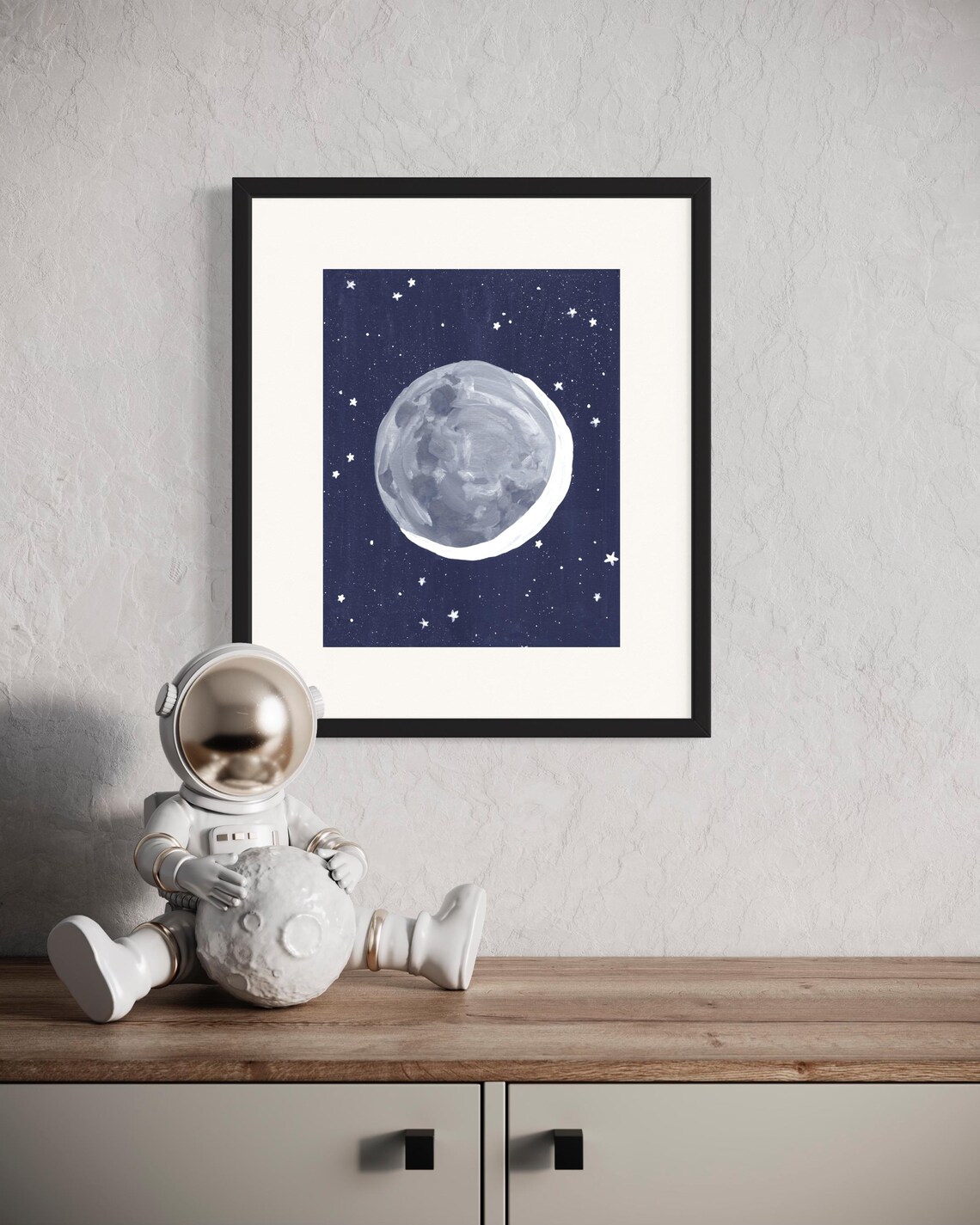 Moon and Stars Outer Space Poster - Etsy