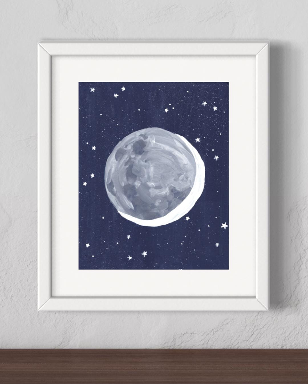 Moon and Stars Outer Space Poster - Etsy