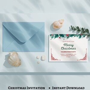 Christmas Party Invitation, Christmas Party Invite, Christmas Party Printable, Holiday Party Invitation, Christmas Invitation Download