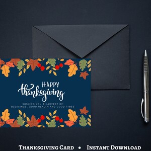 Thanksgiving Greeting Card, Let's Give Thanks Card Template, Editable Thanksgiving Card, Printable Thanksgiving Card, PDF Print.