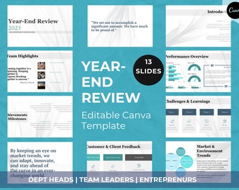 Year-End Review Template: Customizable Strategic Slides for Leaders (Canva)