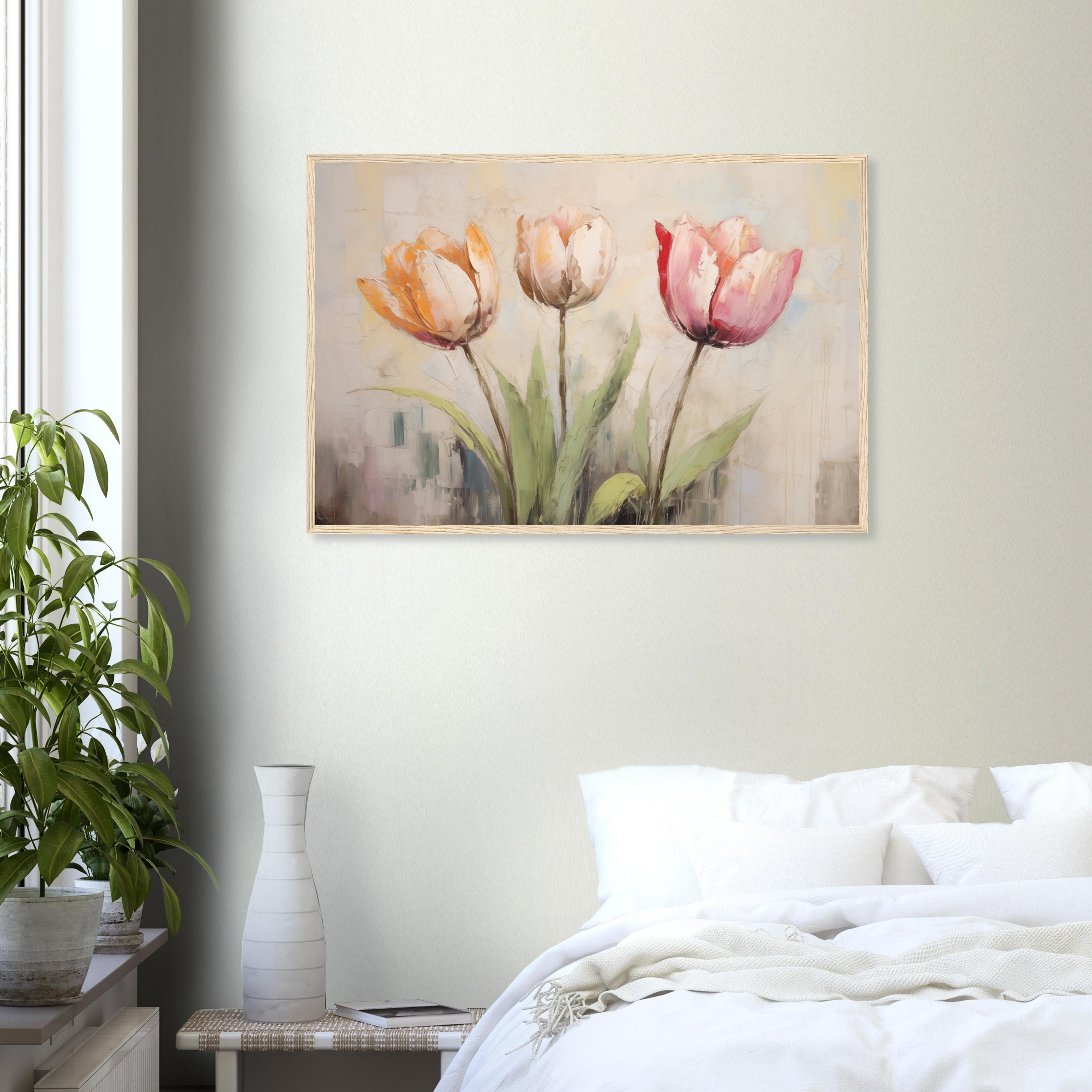 TULIP WALL ART Tulip Trio Wall Art, Home Decor Wall Art, Wall Decor Poster, Framed Wall Art ...