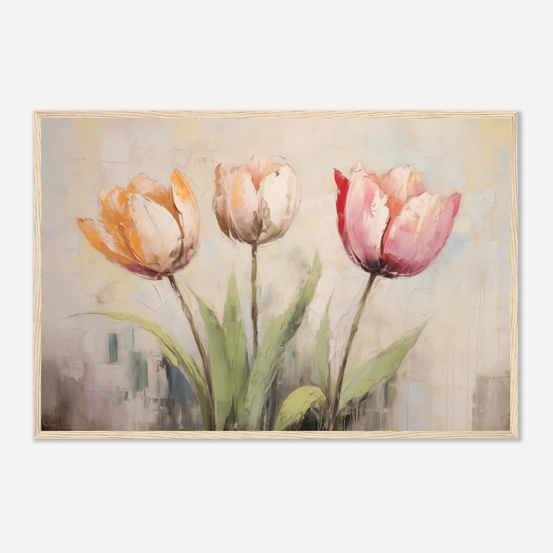TULIP WALL ART Tulip Trio Wall Art, Home Decor Wall Art, Wall Decor Poster, Framed Wall Art ...