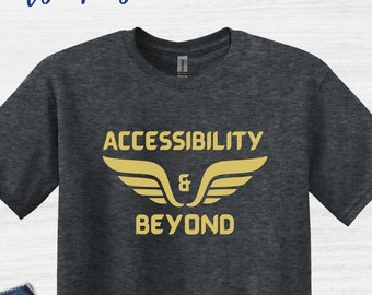 アクセシビリティとその先 T シャツ: 障害者権利 T シャツ