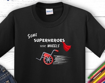 Superheroes on Wheels Kids T-Shirt: Inclusive Children's Tee