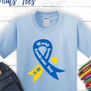 Kids World Down Syndrome Day T Shirt Childrens Trisomy 21 Tshirt Youth T21 Extra Chromosome Tee Down Right Perfect Outfit
