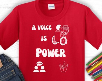 Voice Is Power Kids T-Shirt, AAC Advocate, Communication Tee